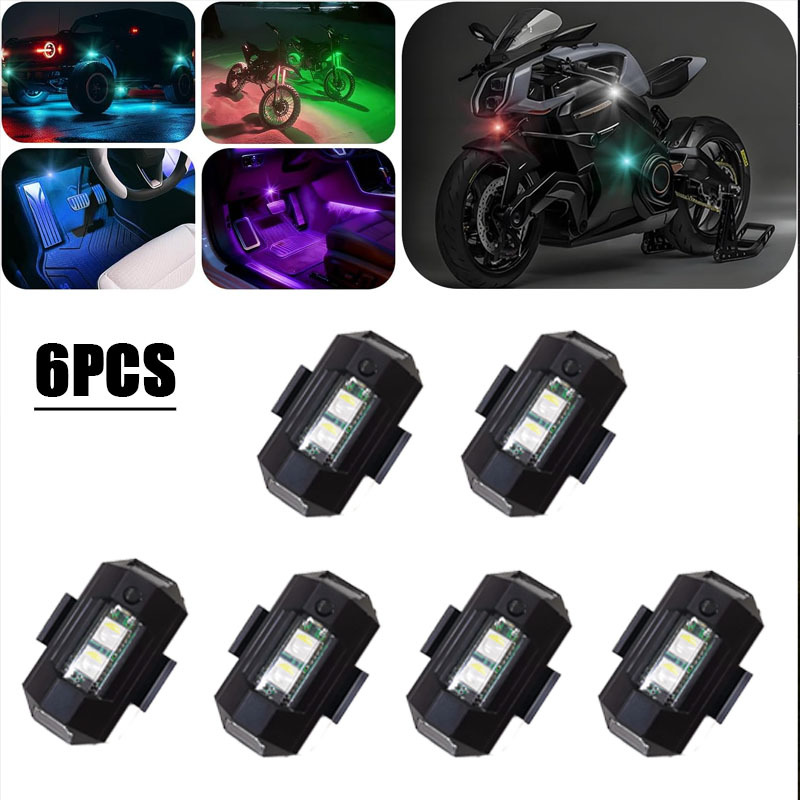 TEMU 6pcs Upgraded Led Lights Car Interior Lights Beads, Suit For Car Motorcycle Bike Drone Atmosphere Lights, Motorcycle Decorative Lights