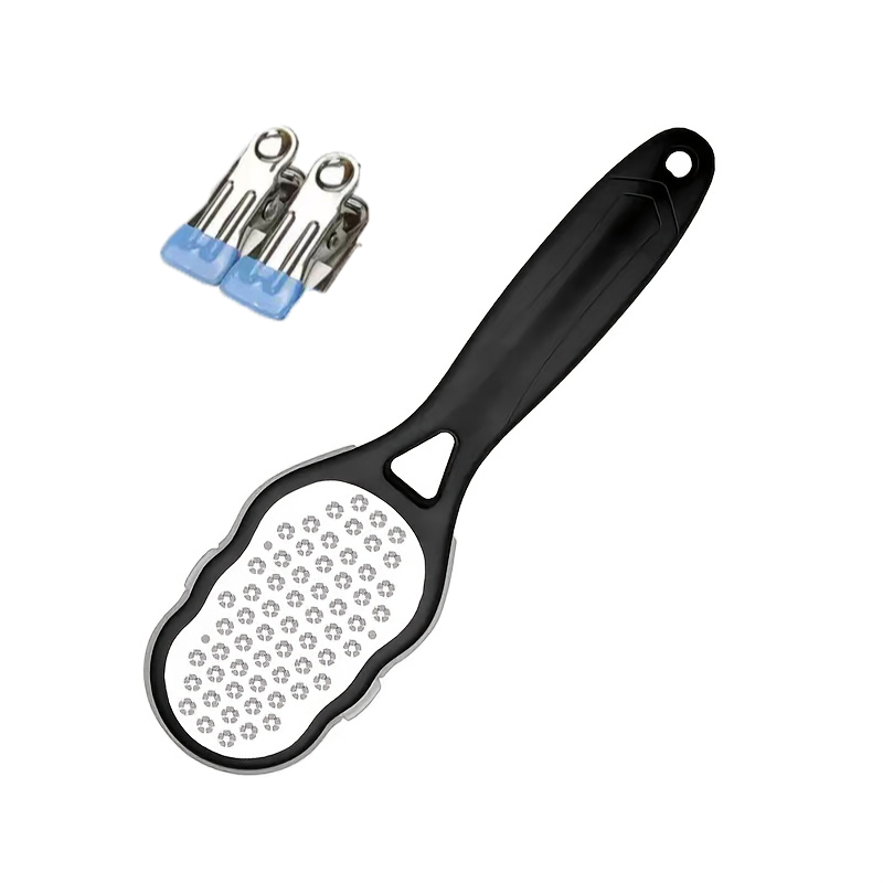TEMU 3pcs Set Includes 1 Foot Remover + 2 Free Clips - Foot File, Corn And Dead Skin Remover, Dead Skin Cleaning Tool, Suitable For Makeup