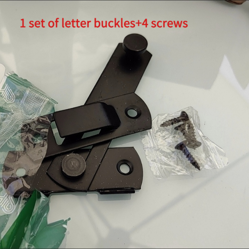 2 Buckles+4 Screws - Stainless Steel - Barn Lock - Suitable For - Shoe Cabinet - Tool Cabinet - Garage - Bathroom 180 ° Flip Lock. Dual Key Anti-theft, . Durable