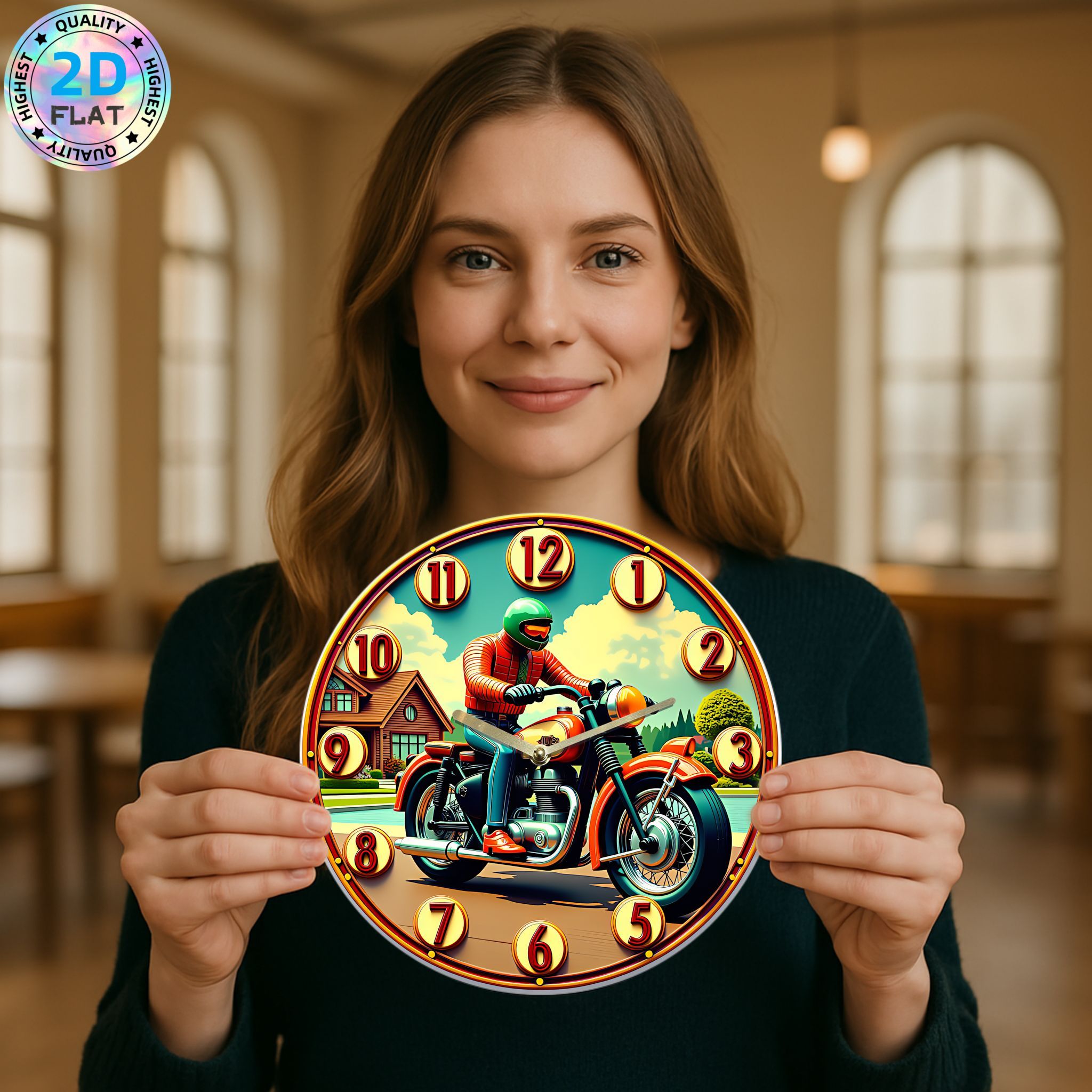 vintage fahrrad uhr, nachttisch personalisierte desktop