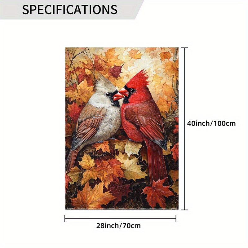 TEMU 1pc, Autumn And Red - Flag 28 X 40 Inches Double-sided Garden Flag Courtyard Decoration, Outdoor Decoration, Lawn Decoration, Flag Only