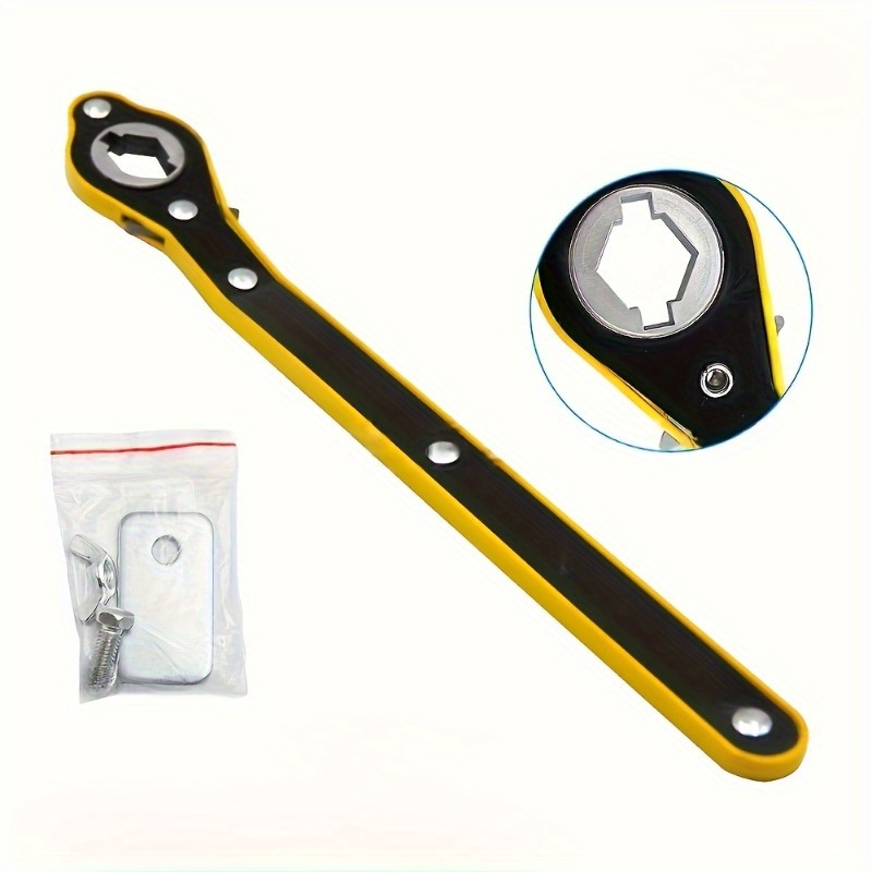 TEMU 1 Set Of 2pcs Heavy-duty Metal Wrench Set With Universal Adapter, 360 ° Rotary Knob, Rust-proof Scissor Lifter For Motorcycles, Suvs, And