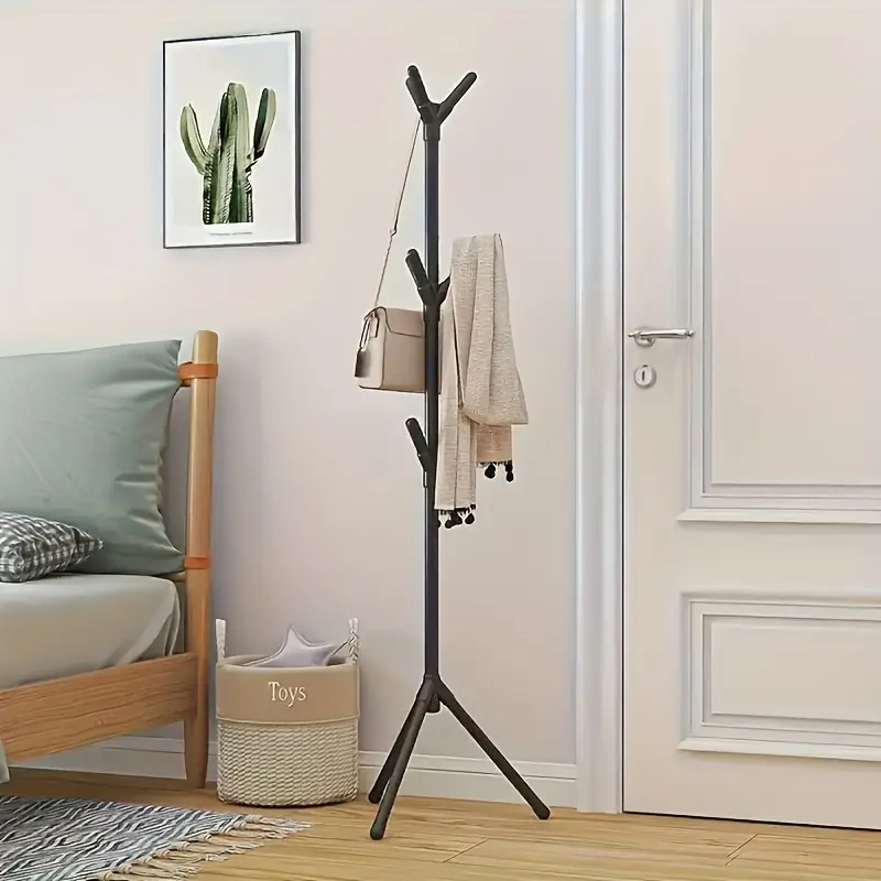 Independent Tree-Shaped Wrought Iron Coat Rack, Easy Clothing Storage Artifact! Durable Metal Frame Lightweight Design, Suitable for Suits, Hats, Bags, Living Room / Bedroom / Home Office Universal, Modern Decoration + Storage Double Effect!