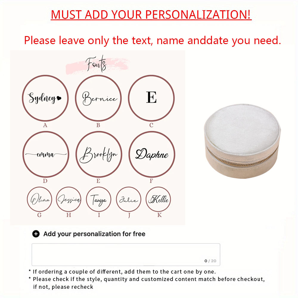 Personalized Hot Stamping Custom Velvet Jewelry Box