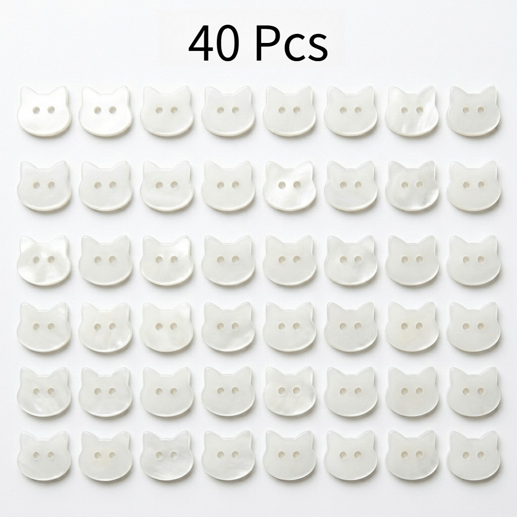 TEMU Lot de 40 adorables boutons de blanc | Convient à tous types de chemises, pulls et vêtements | Parfait pour l'artisanat, la décoration de