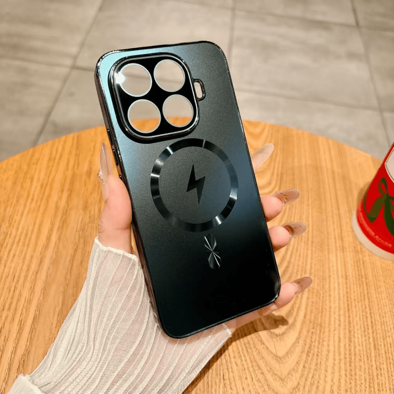 TEMU Phone Case: New High-end Electric Shovel Textured Matte Magnetic Lens Film Protective Drop-proof Phone Case, Suitable For Xiaomi 15t, 15t Pro