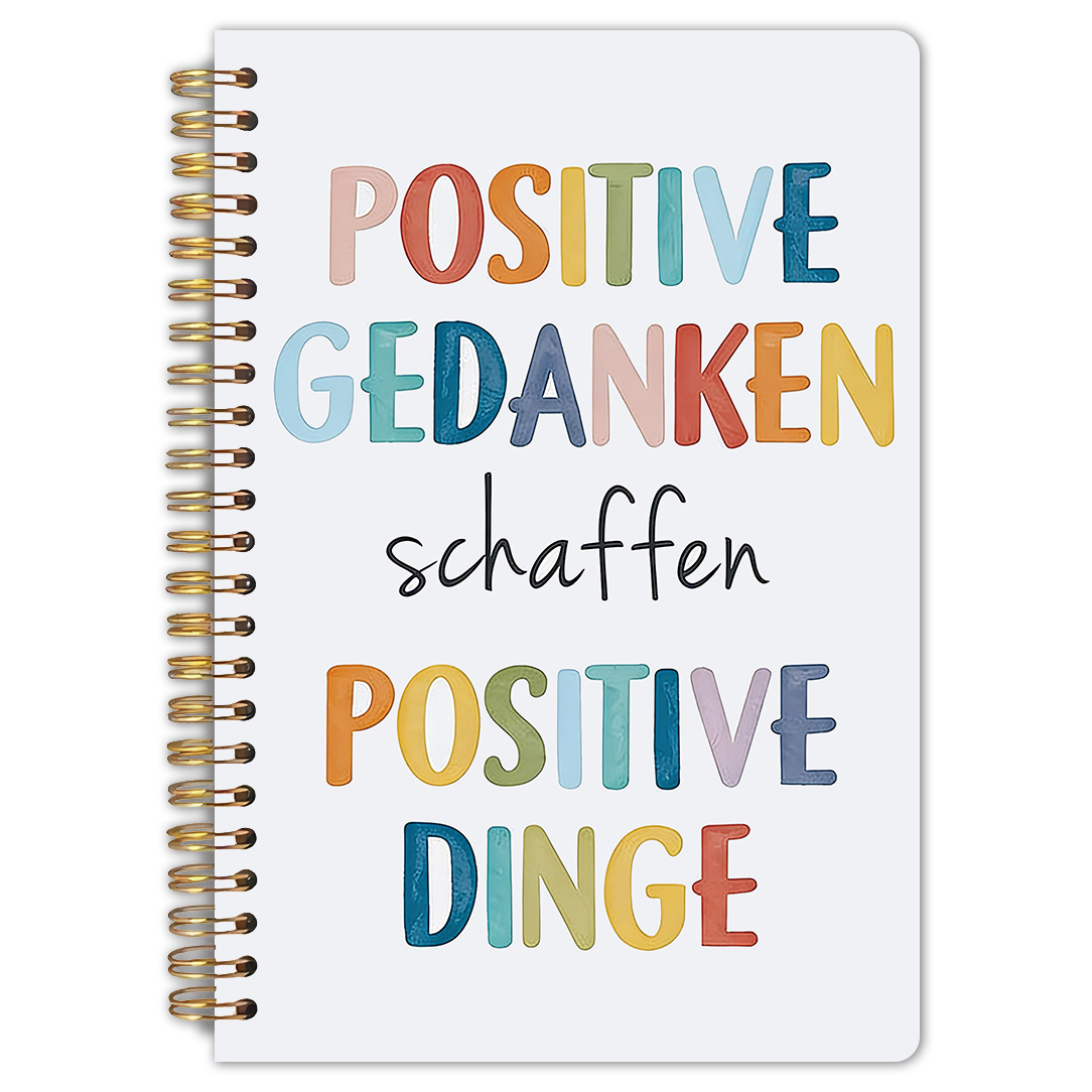 Image of This Inspirational Notebook 'create Positive , ' Measures 5.5x8.3 Inches, Features High-quality Lined Pages, And Has A Vibrant, Colorful Cover, Making It A Perfect Gift For