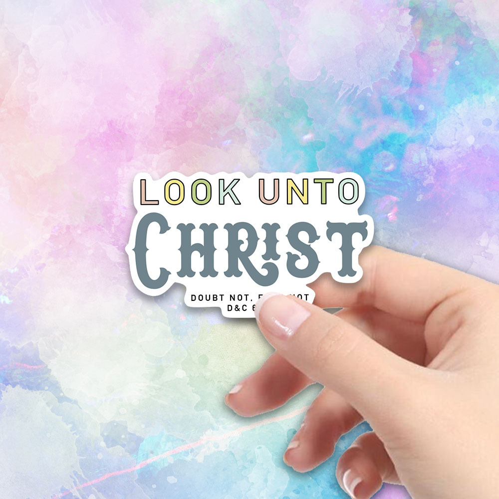 

Look Unto Sticker 2025 Youth Theme Christian Off Latter Dat Saint Stickers Young Women Waterproof Die-cut Vinyl Laptop Sticker Water Bottle Sticker Funny Car Birthday Gift For Her Him