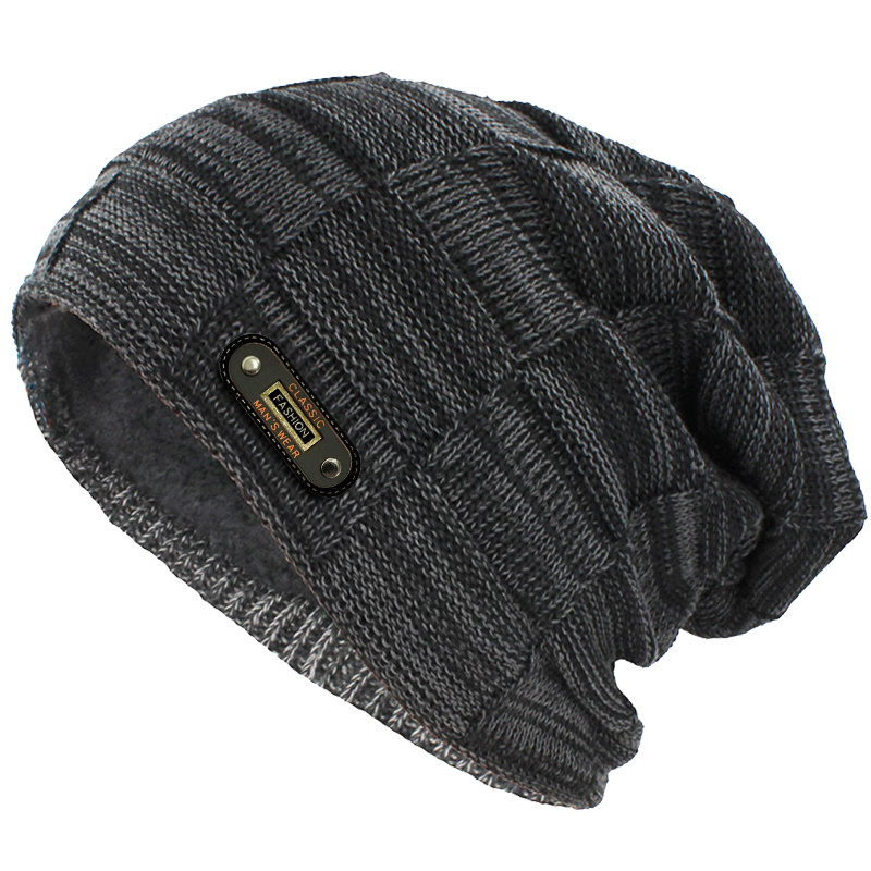 TEMU 1pc Nouveau Chapeau Tricoté Automne Hiver Homme Couleurs Mélangées, avec Chapeau Pull Épais en Velours et Coupe-Vent, Chapeau Chaud Décontracté
