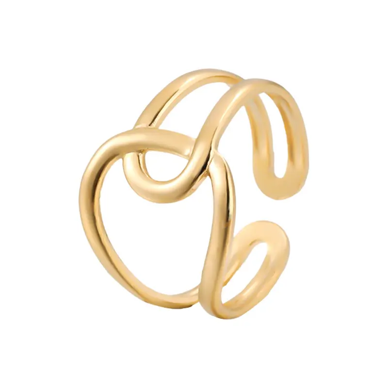 1pc elegant retro geometric for women adjustable stainless steel jewelry for daily wear parties versatile fashion accessory party jewelry modern jewelry polished Product details 3