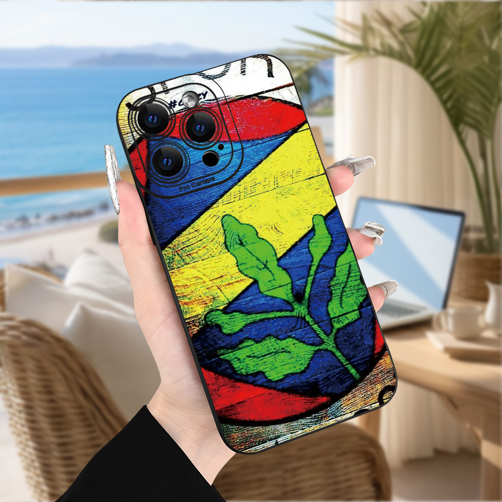TEMU Turkish Style   Colorful Football - Durable And Scratch-resistant Pattern | Frosted Non-slip | Shockproof And Drop-resistant | Lens Protection |