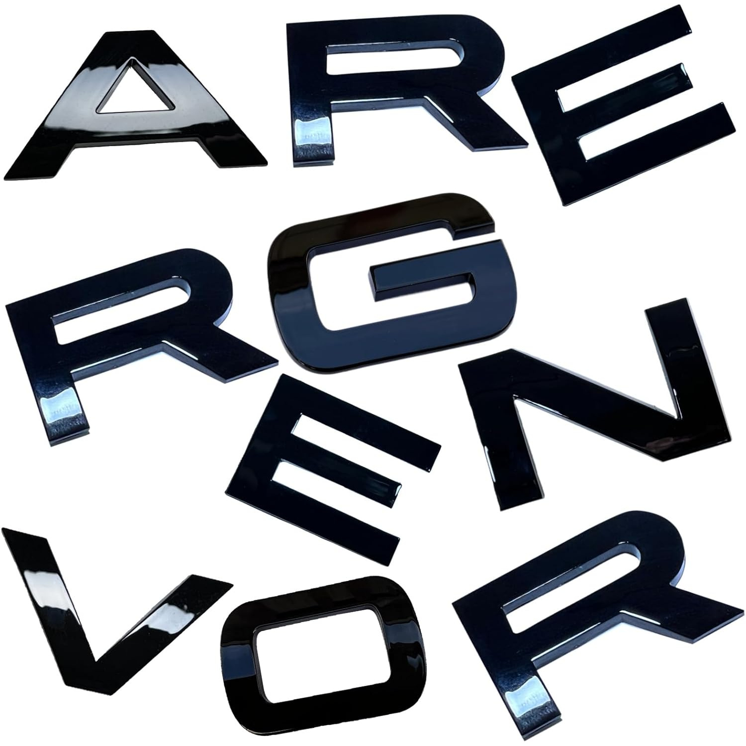 TEMU Car Emblem 3d Raised Letter Decal Compatible With Rxxxe And Rxxxr Replacement For Front Grill Hood And Tailgate