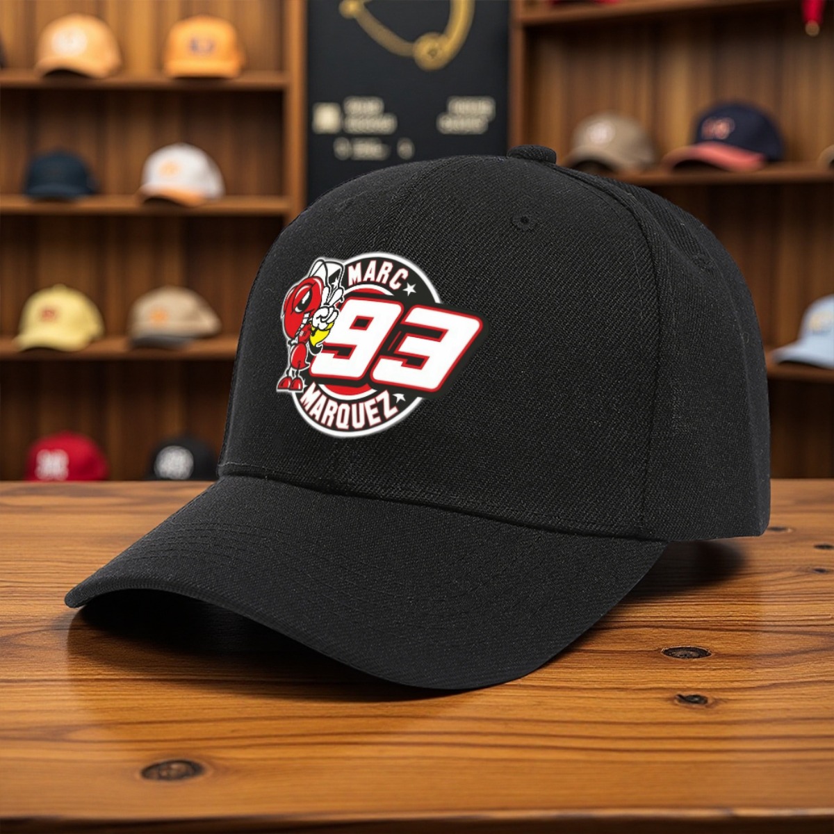 1pc Motorcycle Racing     Print Cap - Official Style Lightweight Breathable 6-  with Hook-and-Loop Closure,   Outdoor Hat for Hiking, Fishing & Casual Wear (10 Colors) - Unisex Durable Cap for  