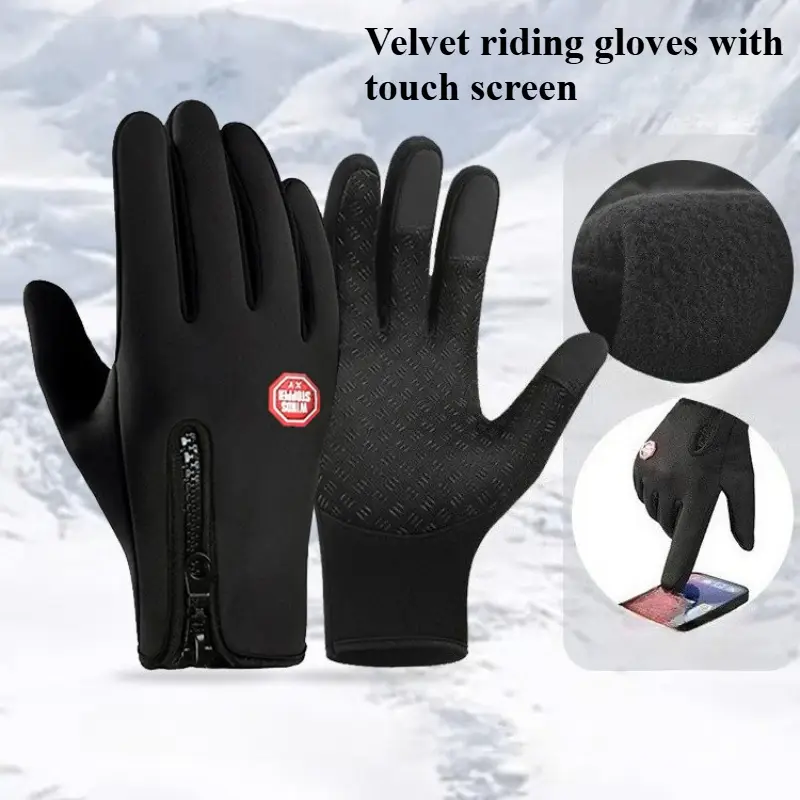 1 paire de thermiques hiver pour hommes & femme avec écran tactile, fermeture à zip (noir/bleu/rose) - pour ski, vélo, randonnée et snowboard air par ou – idéal cadeau, chauffe-mains, d hiver homme, vêtements d hiver pour hommes, équipement de neige pour hommes, homme hiver, vêtements thermiques pour hommes, vêtements d hiver pour hommes, chauds hiver homme, d hiver, Détails du produit 0
