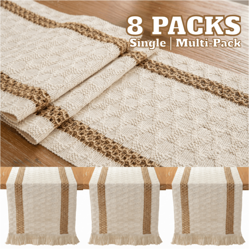 Multi-Pack |1 Pack, Bohemian Table Runners Made of And,   Farmhouse-Style Dining Tables in Beige And Brown for   Decoration