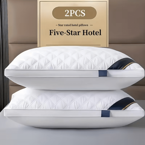 2pcs luxury hotel pillow core hypoallergenic ultra thick fluffy for deep sleep support with neck protection and zipper closure perfect family use gift pillows for bed pillows for sleeping queen size side pillows for sleeping