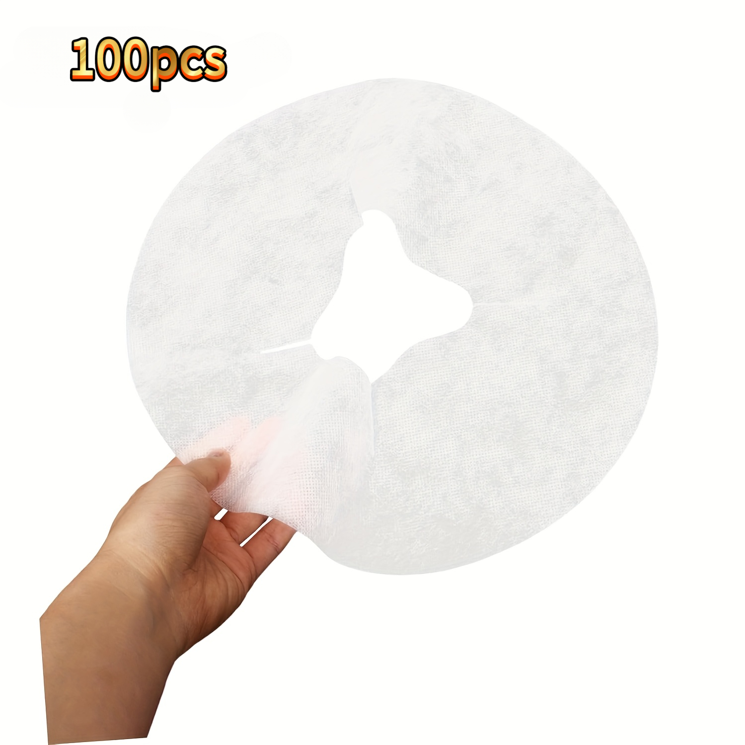 TEMU Isposable Non-woven Massage Bed Towels, Breathable And Comfortable Head Pillow Covers For Beauty Salons, Disposable Beauty Hole Towels, Pillow