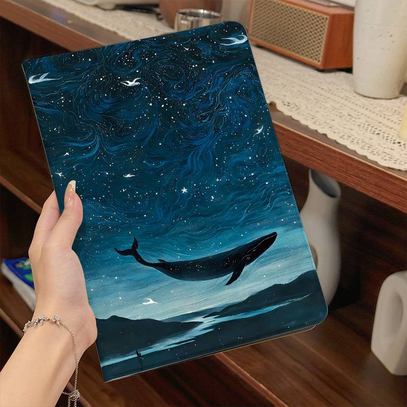 

Whale Case - Foldable Magnetic Screen Protector, Anti-drop, Compatible With Samsung A7/a7 Lite/a8/a9/s6 Series, Starry Night Design