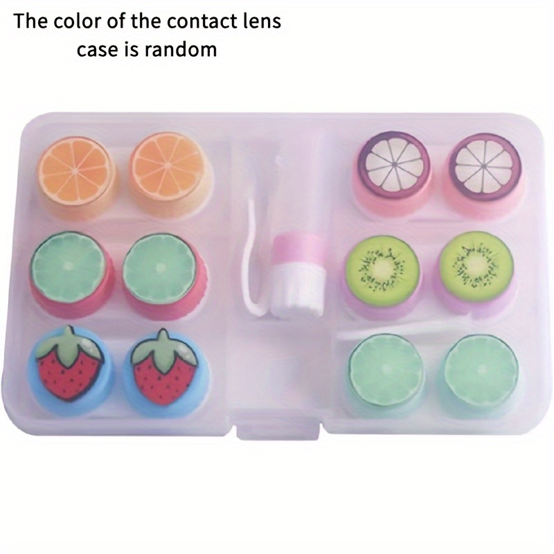 1pc   cute fruit contacts colored lenses case container holder storage box travel kit