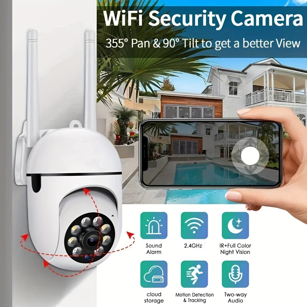 wjg 2mp hd wifi security camera   night vision two way   detection usb powered smartphone compatible no battery wi fi enabled supports sd card for video review ideal for   pets and holiday gifts details 1