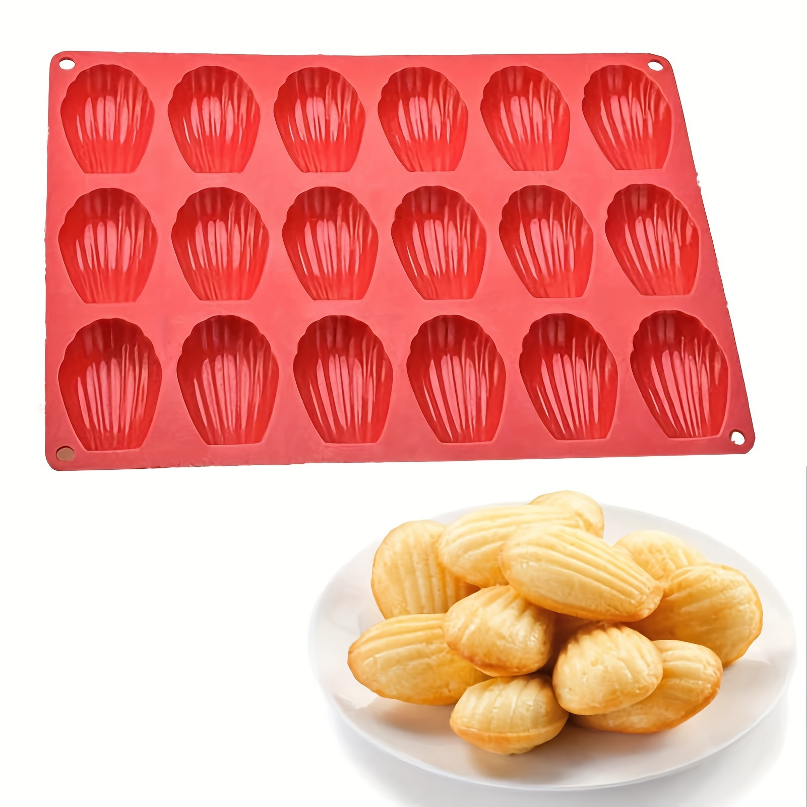 

1/2pcs Madeleine - 18-cavity Shaped Pan, Molds, & Dishwasher Safe, Kitchen Bakeware For French Madeleine Cookies