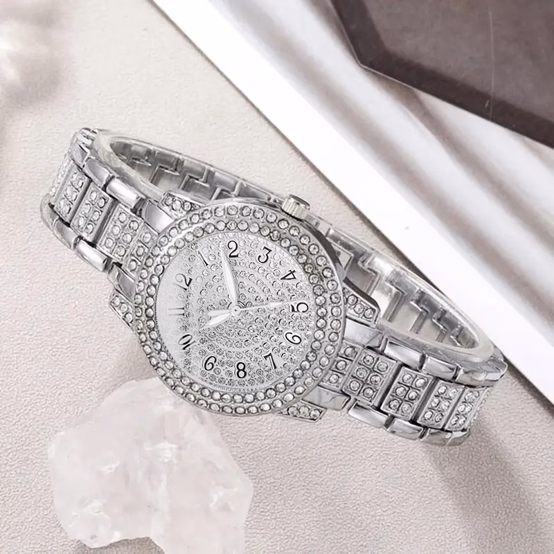 6pcs set watches for women set with 5pcs bracelet necklace earrings ring jewelry for women set elegant womens watches valentines day birthday christmas gifts for women reloj de mujer watches for women Product details 14