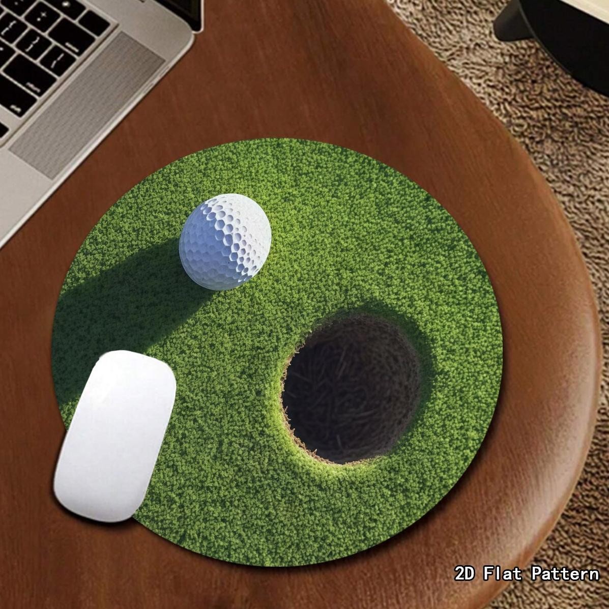 TEMU 1pc Golf-themed Mouse Pad, Design 1, Size 8.66 Inches, Rubber Material, Suitable For Home And Office, Essential For Golf Enthusiasts, Enhances