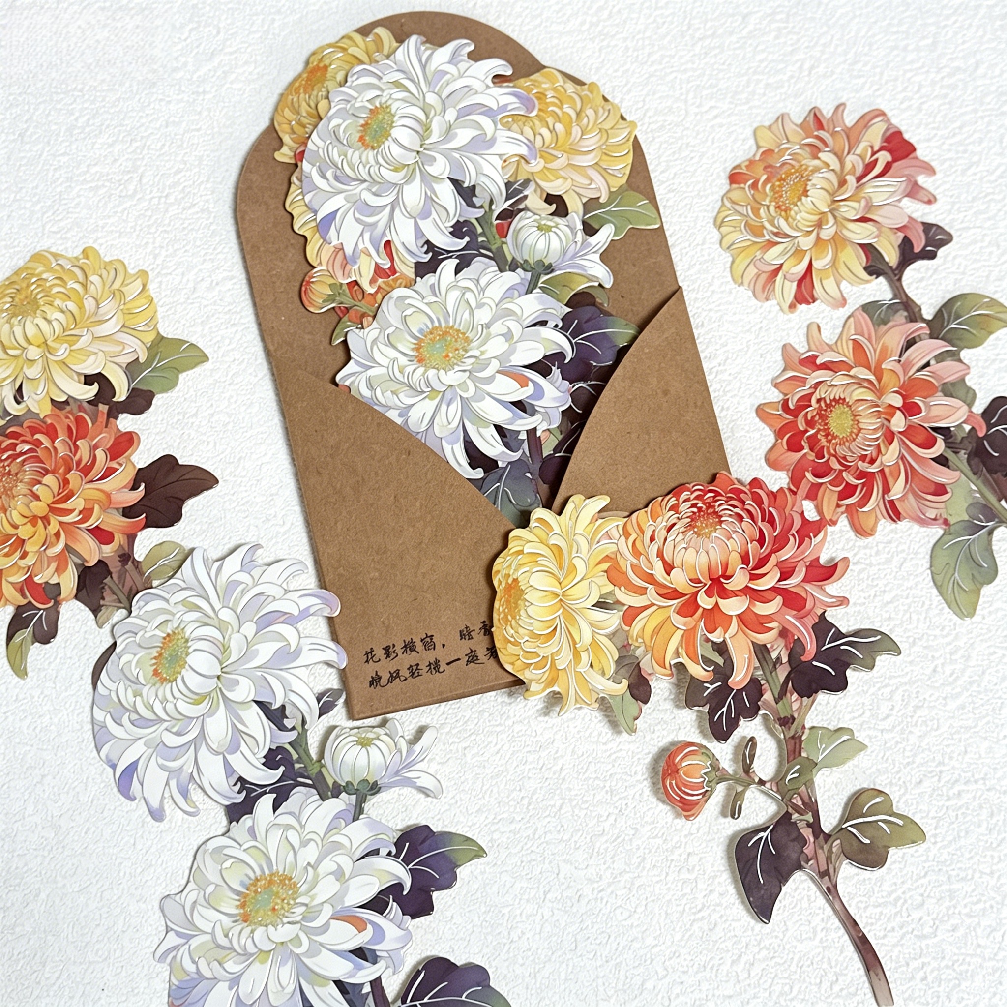 TEMU 8 feuilles de papier de base décoratif de style chinois pour bouquet, papier de base non adhésif de irrégulière à motif floral chinois vintage