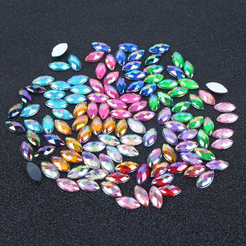 TEMU 400 stuks Mode Decoratie Kralen, Paardenoog Vorm, Acryl Materiaal, voor Sieraden DIY Maken