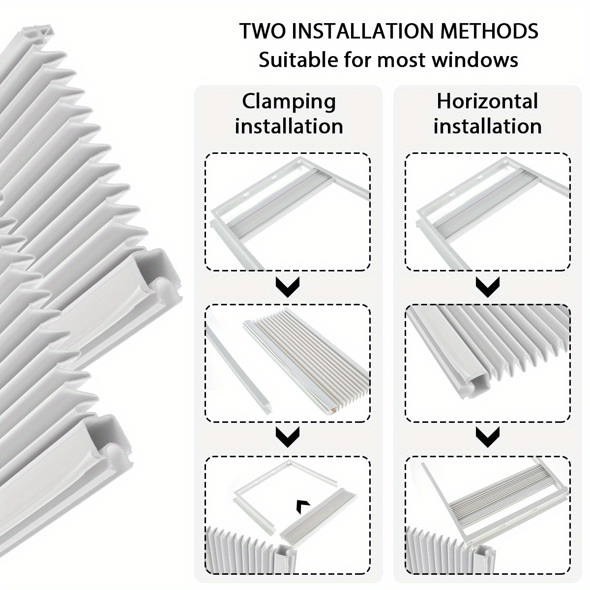 1 set   adjustable window air conditioner side panels and frame kit dust proof insulation ac filler panels   pvc material no power needed for   heat and pollen sealing details 3