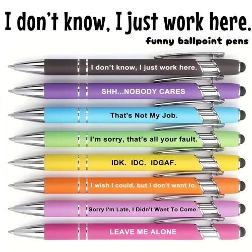 set of 8 cursing pens for the workplace 8 retractable humorous ballpoint pens featuring black ink ideal novelty gifts for colleagues thanksgiving christmas