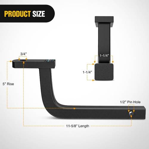 Trailer Hitch Ball Mount with 1/2 Hitch Pin Clip Fits 1-1/4 Inch Receiver 3, 500 Lbs 3/4 Inch Hole 5 Inch