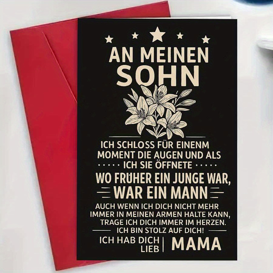 Image of 1pcto My Son A Message And Pride From Mom Perfect For Birthdays Special Occasions Or A Meaningful Gift To Care And Himenvelope + Card
