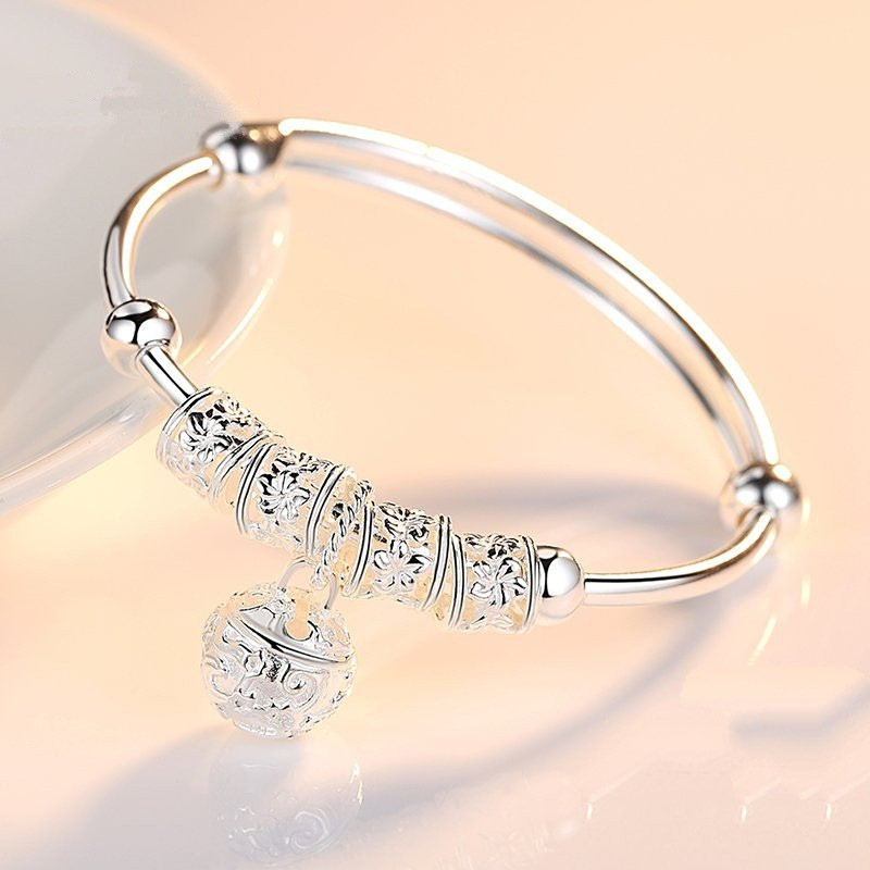 E-shop 1 Stück Damenmode Armband Silberne Glocken Hof Klassisches Schmuck Kupfer Palast Glocken Armband Armreif