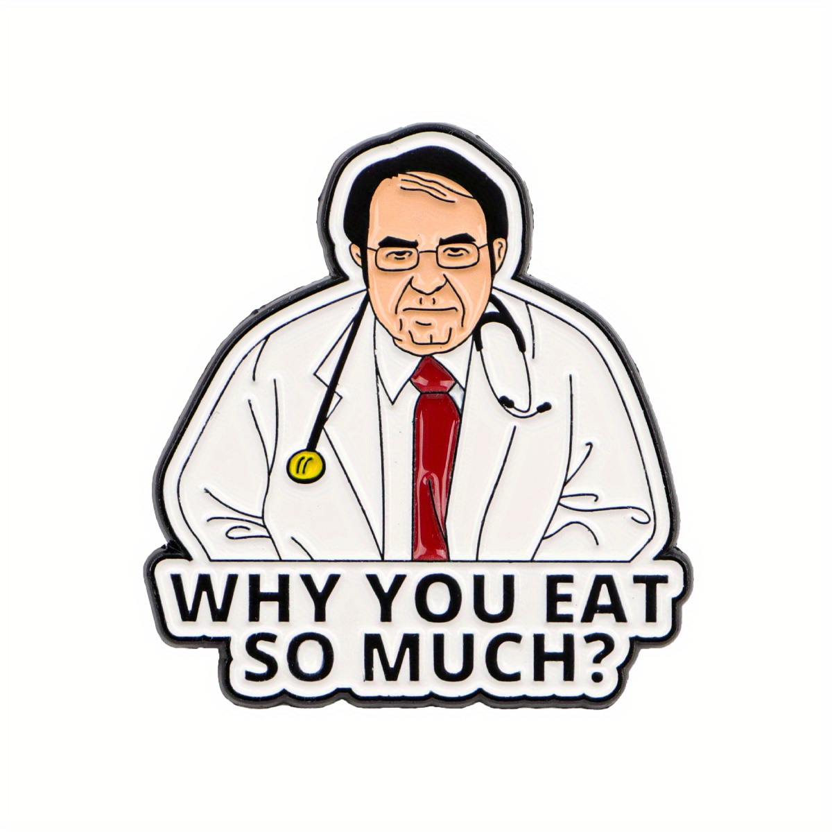 TEMU Cute Cartoon Badge - "why Are You So Busy?" Designed By Humorous Doctors, Featuring A And Stethoscope Pattern, Suitable For Backpacks, Handbags,