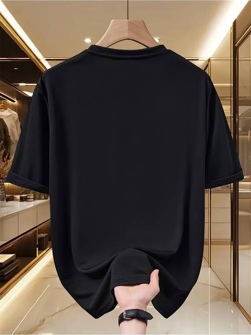 breathable t shirt with satirical text print lightweight street style for and casual attire
