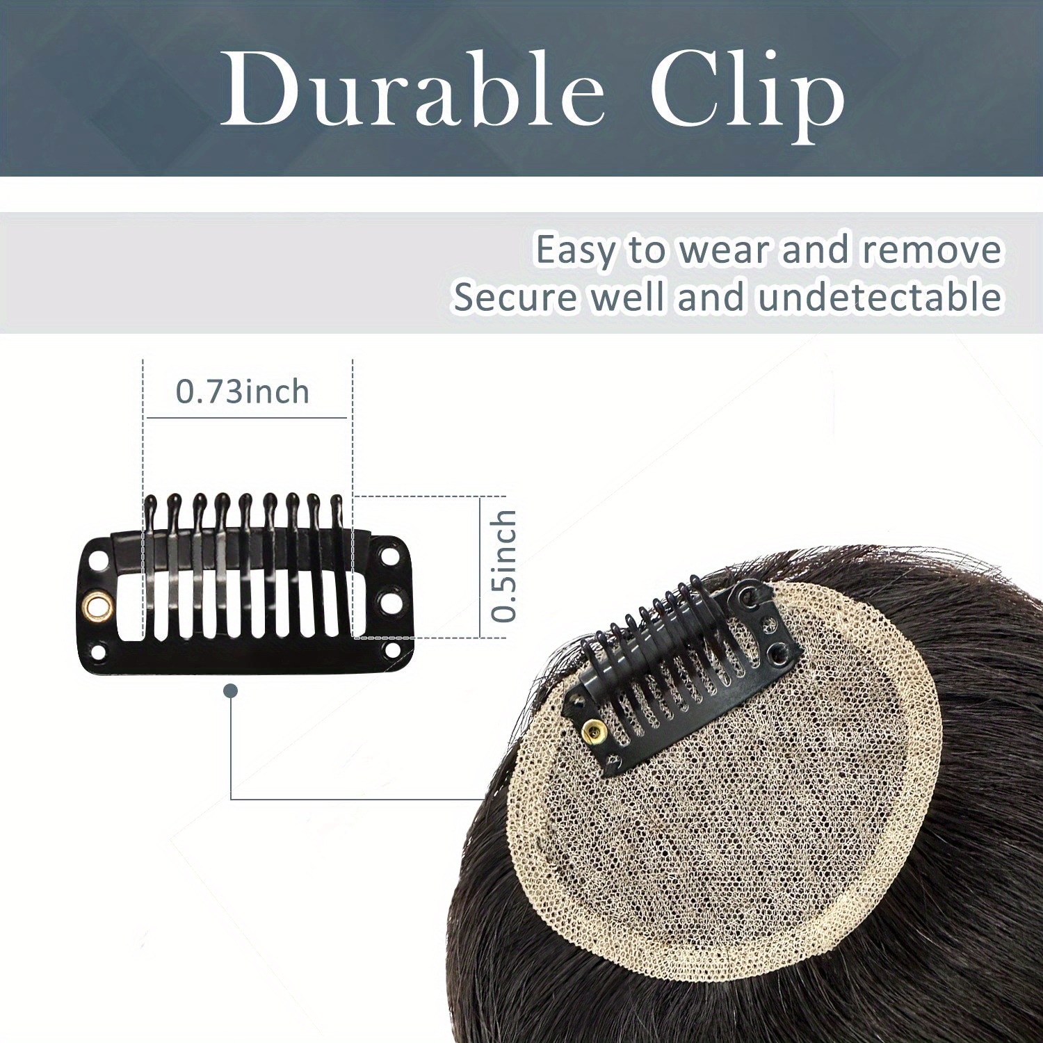 clip in bangs real human hair extensions with fringe temples natural curved straight hairpieces for women easy to style daily wear adds volume dimension versatile hairpiece elegant hairpiece secure clip attachments details 2