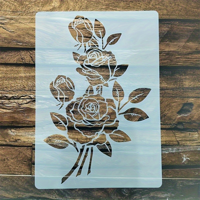TEMU A -patterned Hollow Stencil, A New Floral Plant Painting Handmade Template, Suitable For Textiles, Crafts, Clothing Bags, Canvas Transfers,