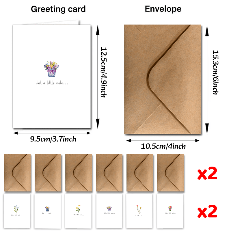TEMU 24pcs Greeting Cards With Envelopes, Thank You Cards, Tulip Minimalist Card For Teachers Business Coworker Employee Appreciation