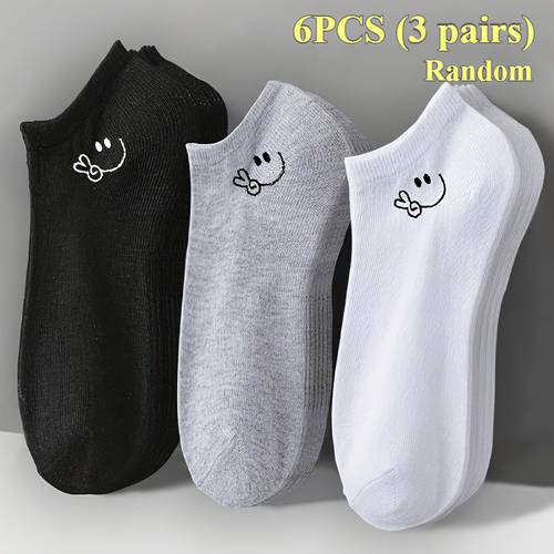 lot de 6 paires de chaussettes courtes respirantes et fraîches pour femme, 3 couleurs aléatoires (blanc/ /noir), convient à une tenue décontractée et formelle, unisexe, toutes , élégantes et polyvalentes, pour , , les fêtes