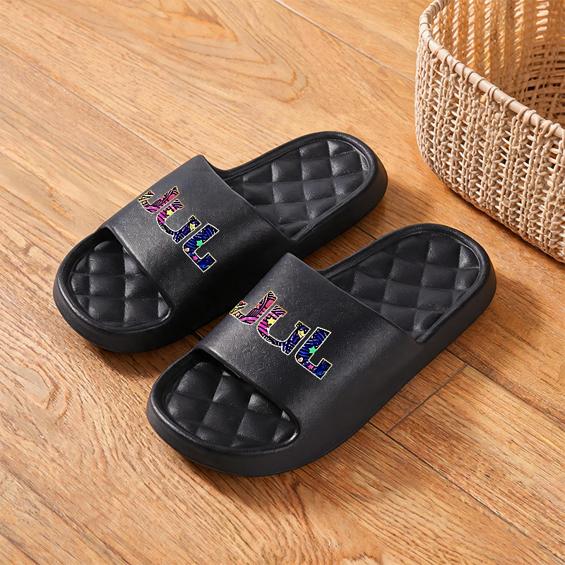 TEMU 1 Paire de Pantoufles Athlétiques JUL Slip - Semelle Souple pour Intérieur/Extérieur, Maison, Voyage, Plage, Piscine, Jardin, Salle de Bain -