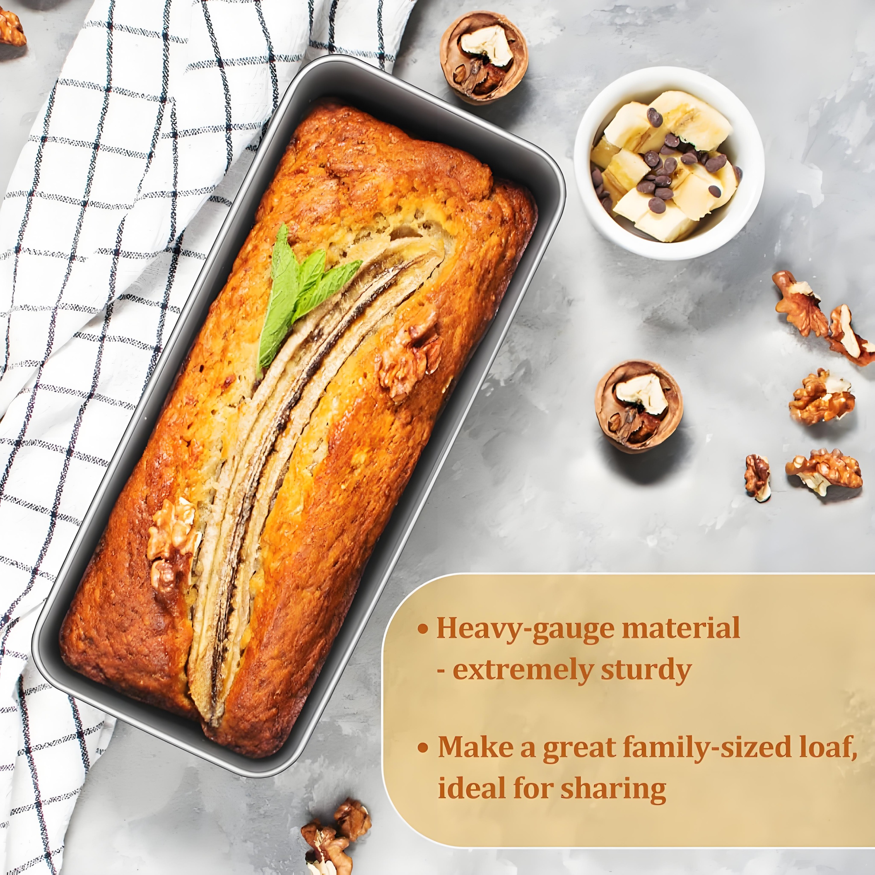 2pcs Rectangular Stainless Steel Bread Pans Set