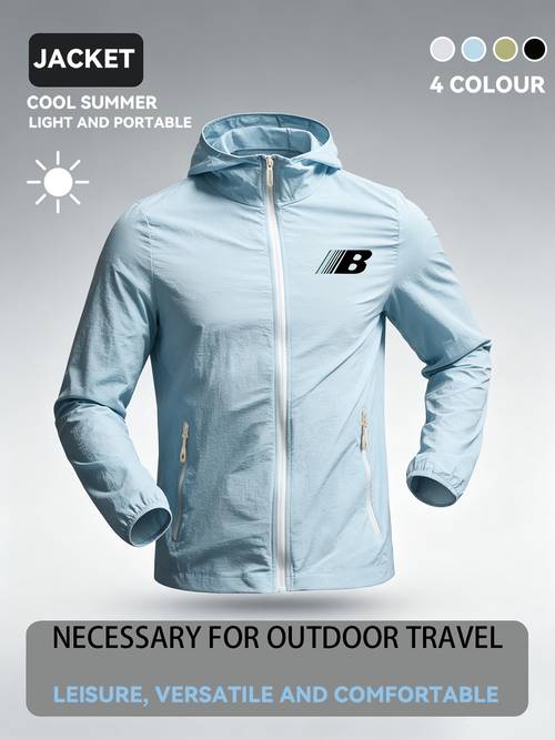 conjunto para hombre con capucha, estilo moderno y cool con estampado b, ideal para el , actividades al aire libre, senderismo, running, viajes, pesca, equitación, abrigo casual de opcionales, transpirable, de rápido y con capucha