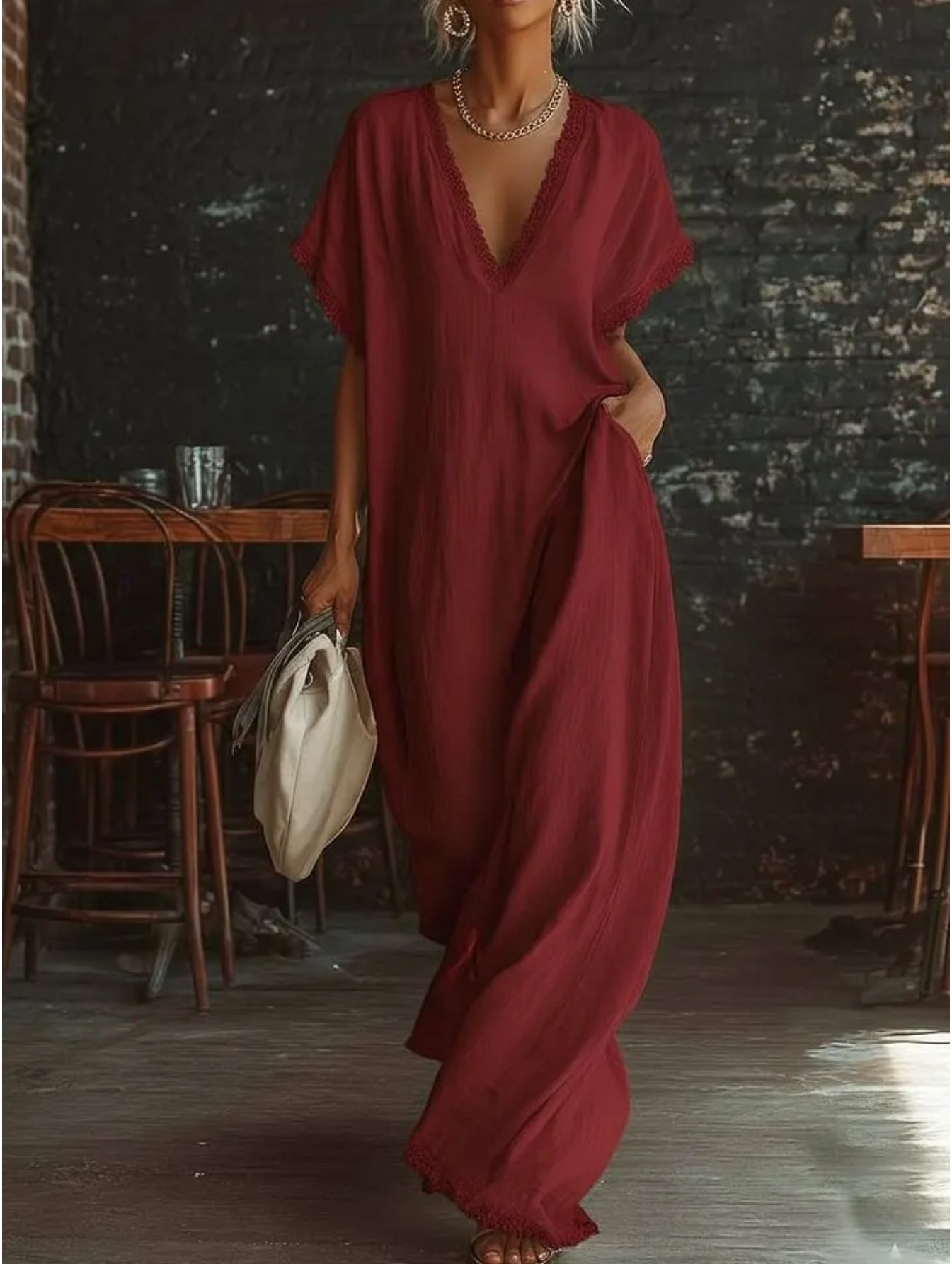 long cotton linen dresses sold on Temu United States