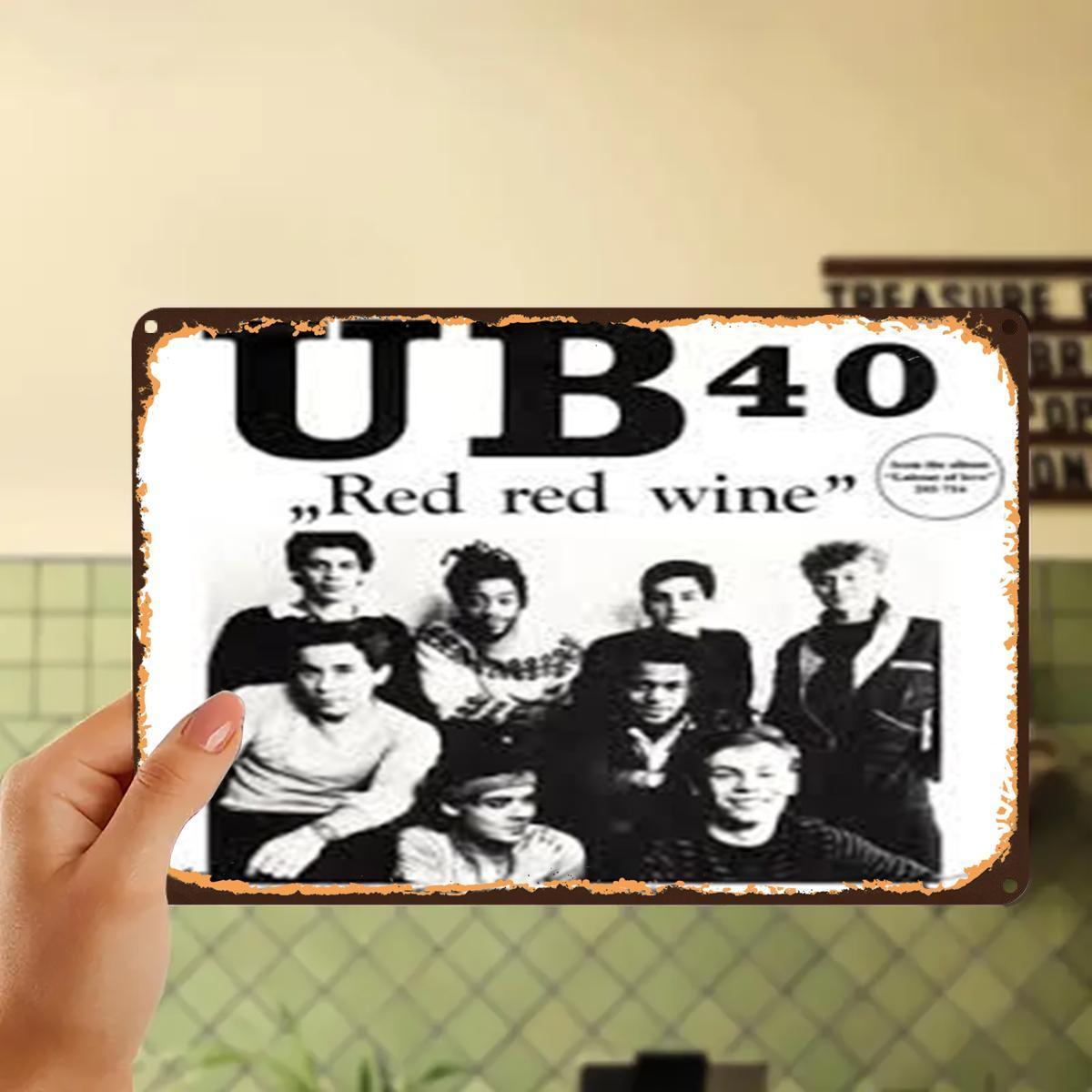 TEMU 2d Flat, 2d Flat 1pc ' Wine' Album Cover Art Metal Sign - 2d Flat Vintage Music Wall Decor With Pre-drilled Holes, Durable Retro Band Art For