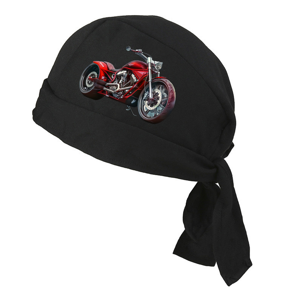 TEMU 1pc Original Retro Design Motorcycle Pirate Head Scarf Polyester Men's Bandana Lightweight For Halloween Cosplay Daily