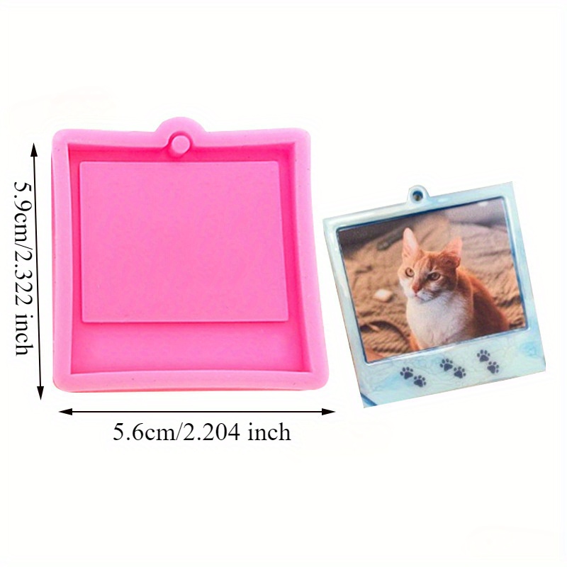 TEMU 1pc Rectangular Pet Tag Keychain Silicone Mold, Resin Jewelry Casting Mold, Pet Tag Pendant Mold Accessories