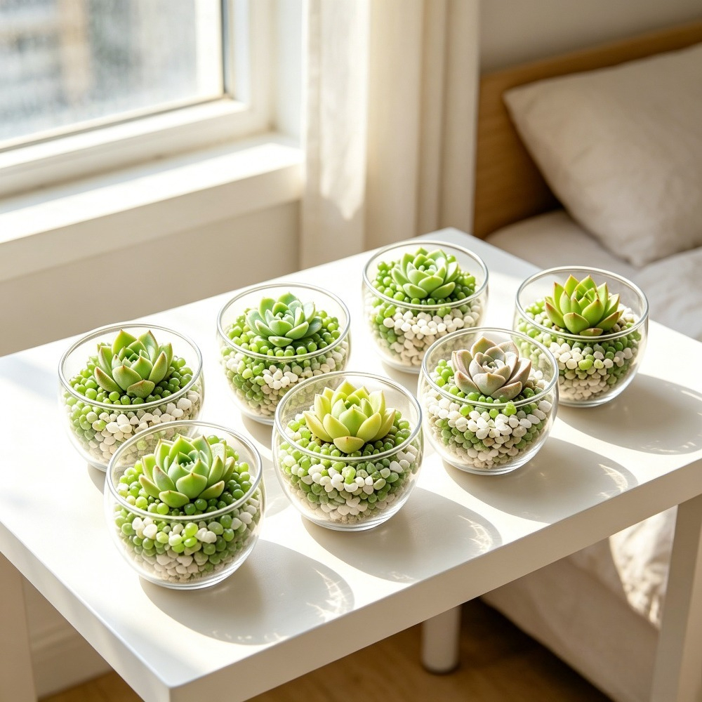 25pcs mini succulent potted plants durable round flower pots suitable for indoor outdoor use space saving design suitable for home office desk windowsill and other tabletop decorations
