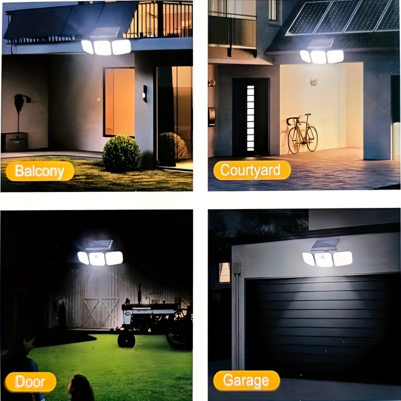74 LED Solar Motion Sensor Smart Light, 3-Mode LED Sensor Security Light, IP65 / Suitable for Christmas Decoration Lights, Halloween, Garage, Garden, Camping, Road, Yard, Porch