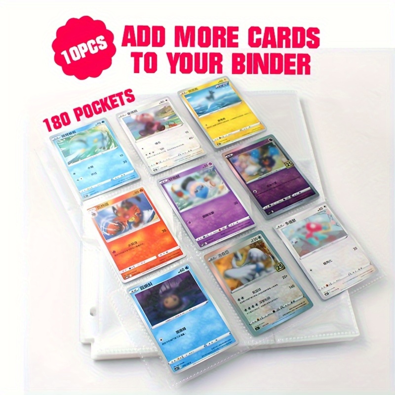 180 Pages Trading Card Set, Upgraded Double-Sided Pocket Protector Pages, 11-Hole Design, Suitable Game Cards, Sports Cards, Business Cards (10 Sheets)Open in new tab.